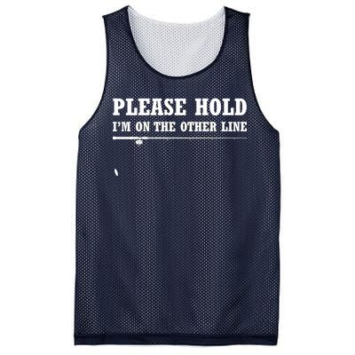 Please Hold I'm On The Other Line Funny Mesh Reversible Basketball Jersey Tank