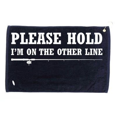 Please Hold I'm On The Other Line Funny Grommeted Golf Towel