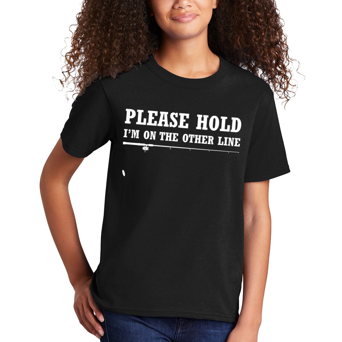 Please Hold I'm On The Other Line Funny Kids T-Shirt