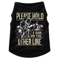 Please Hold I'm On The Other Line Vintage Funny Fishing Doggie Tank