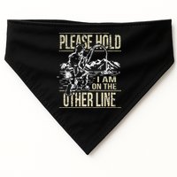 Please Hold I'm On The Other Line Vintage Funny Fishing USA-Made Doggie Bandana