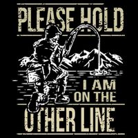 Please Hold I'm On The Other Line Vintage Funny Fishing USA-Made Doggie Bandana