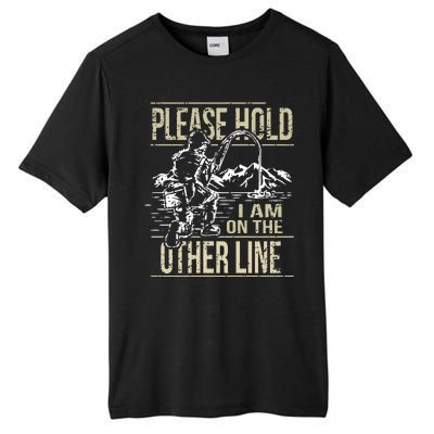 Please Hold I'm On The Other Line Vintage Funny Fishing Tall Fusion ChromaSoft Performance T-Shirt