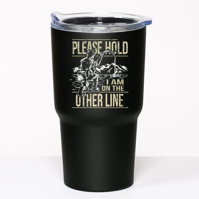 Please Hold I'm On The Other Line Vintage Funny Fishing Tumbler