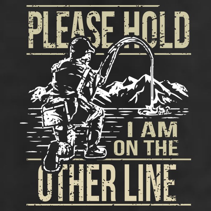 Please Hold I'm On The Other Line Vintage Funny Fishing Tumbler