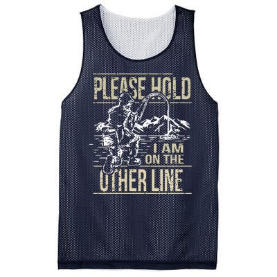 Please Hold I'm On The Other Line Vintage Funny Fishing Mesh Reversible Basketball Jersey Tank