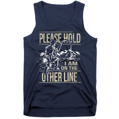 Please Hold I'm On The Other Line Vintage Funny Fishing Tank Top