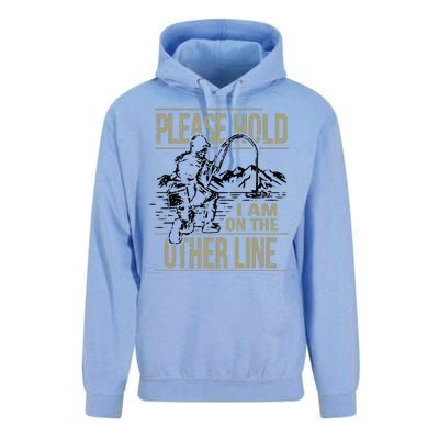 Please Hold I'm On The Other Line Vintage Funny Fishing Unisex Surf Hoodie