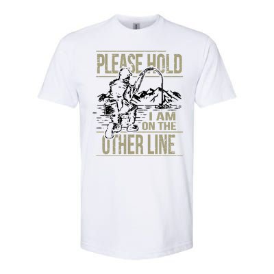 Please Hold I'm On The Other Line Vintage Funny Fishing Softstyle® CVC T-Shirt