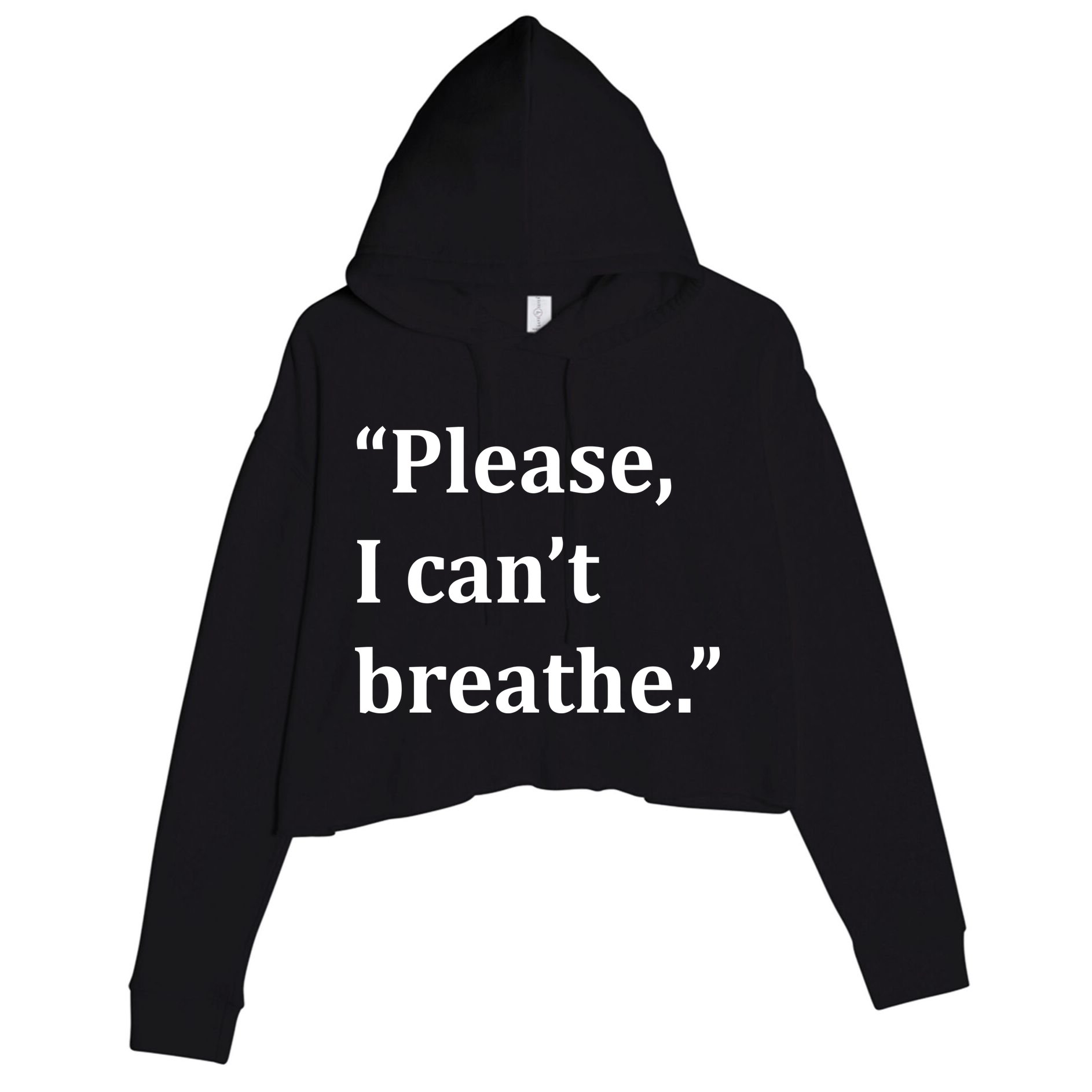 Please I Can't Breathe Floyd Protest Crop Fleece Hoodie