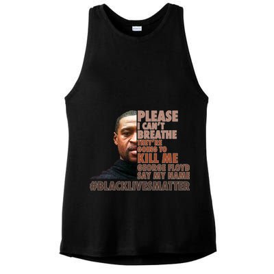 Please I Can't Breathe Geoge Floyd #BLM Ladies PosiCharge Tri-Blend Wicking Tank