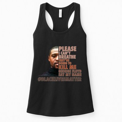 Please I Can't Breathe Geoge Floyd #BLM Womens Tank Top