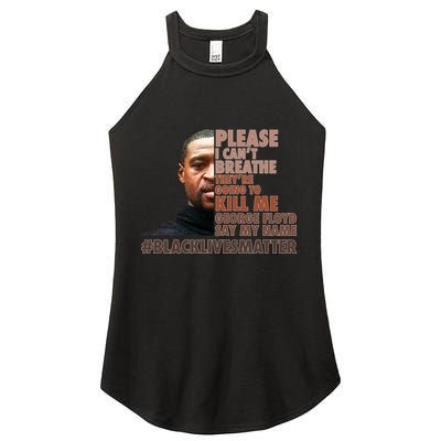 Please I Can't Breathe Geoge Floyd #BLM Women's Perfect Tri Rocker Tank