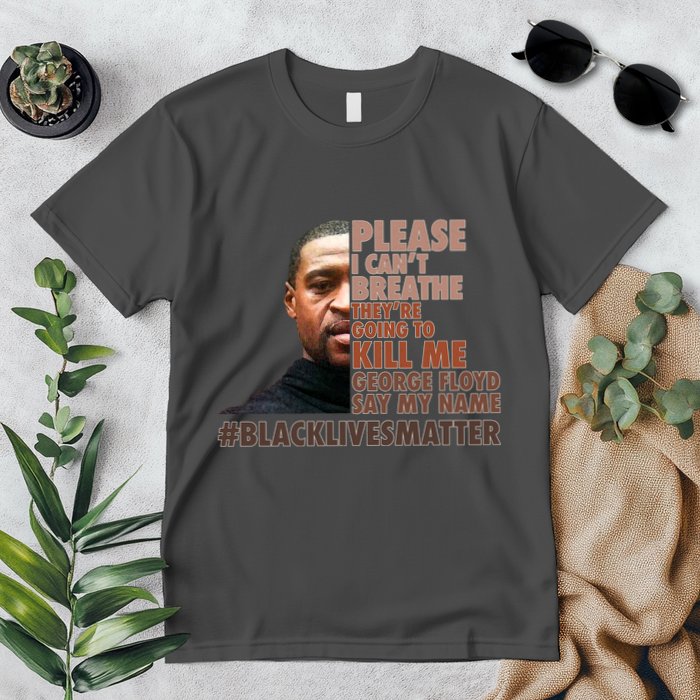 Please I Can't Breathe Geoge Floyd #BLM Premium T-Shirt