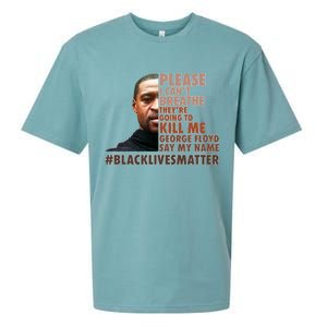 Please I Can't Breathe Geoge Floyd #BLM Sueded Cloud Jersey T-Shirt