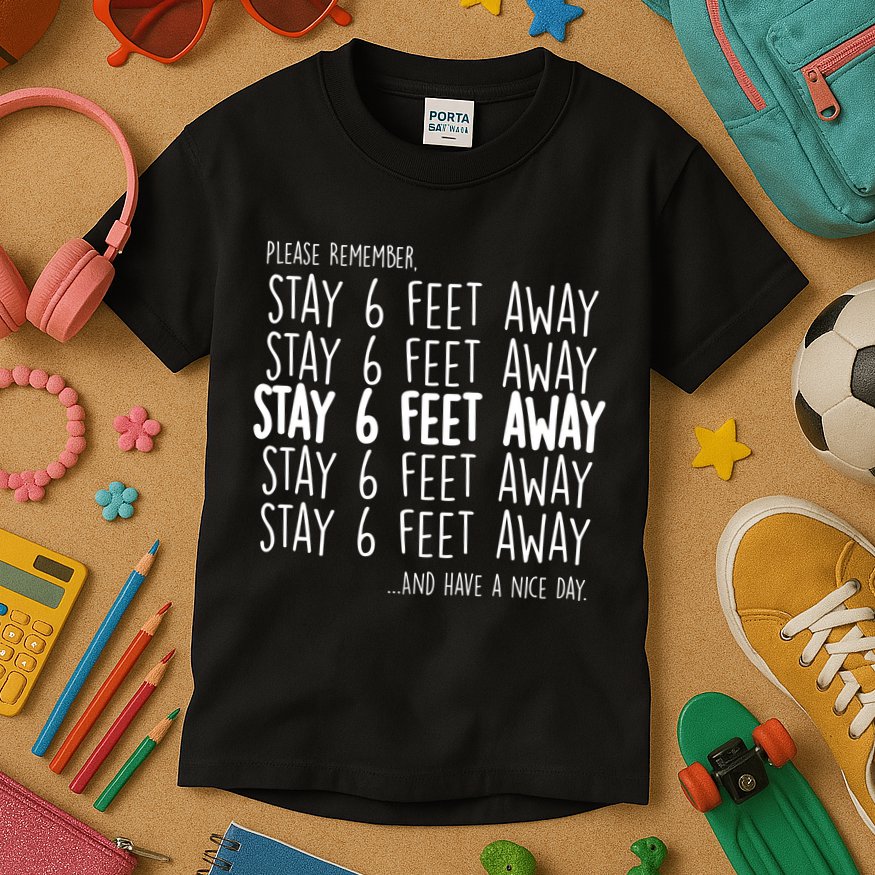 Please Remember Stay 6 Feet Away Kids T-Shirt