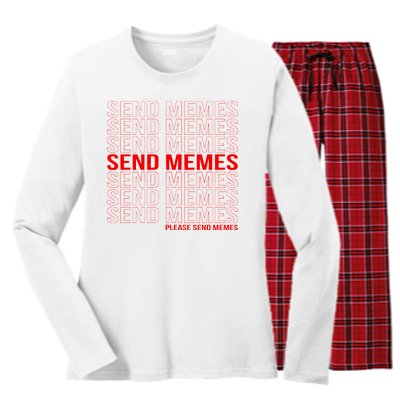 Please Send Memes Women's Long Sleeve Flannel Pajama Set 