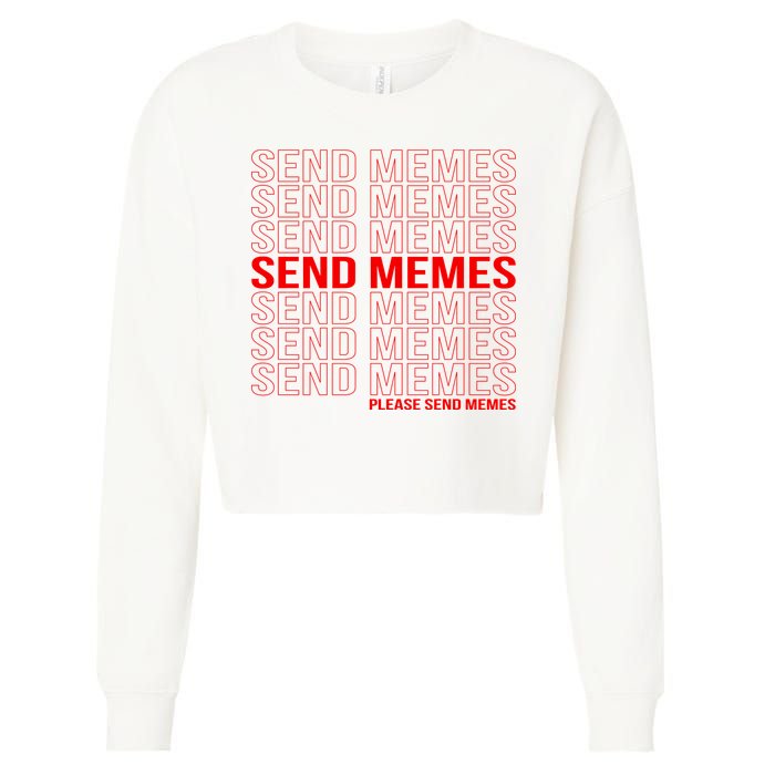 Please Send Memes Cropped Pullover Crew