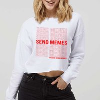 Please Send Memes Cropped Pullover Crew