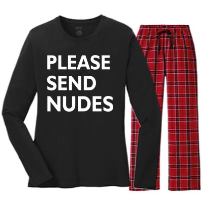 Please Send Nudes Women's Long Sleeve Flannel Pajama Set 