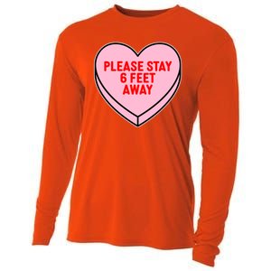 Please Stay 6 Feet Away Quarantine Anti-Valentine  Cooling Performance Long Sleeve Crew