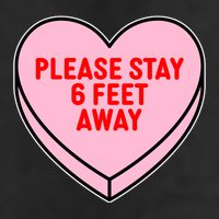 Please Stay 6 Feet Away Quarantine Anti-Valentine  7 Panel Mesh Trucker Snapback Hat