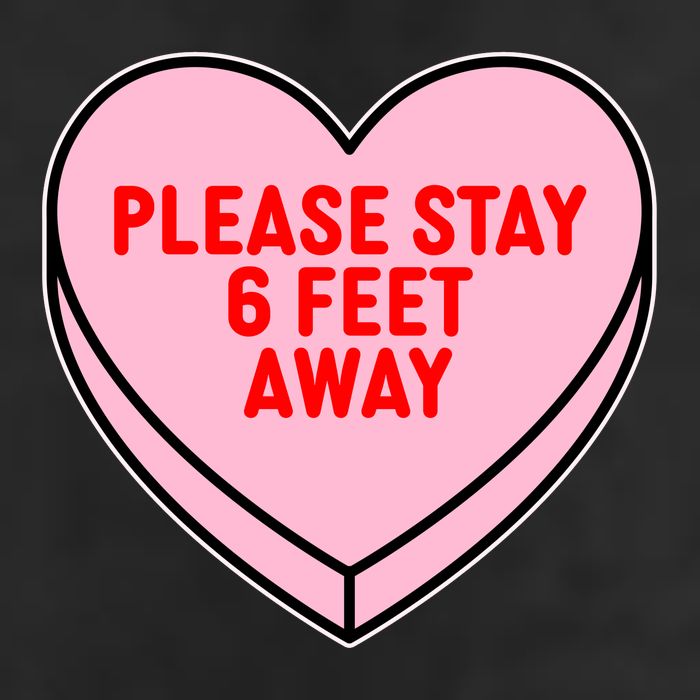 Please Stay 6 Feet Away Quarantine Anti-Valentine  7 Panel Mesh Trucker Snapback Hat
