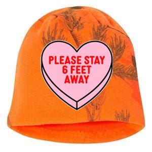 Please Stay 6 Feet Away Quarantine Anti-Valentine  Kati - Camo Knit Beanie