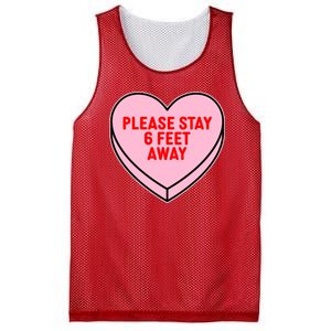 Please Stay 6 Feet Away Quarantine Anti-Valentine  Mesh Reversible Basketball Jersey Tank