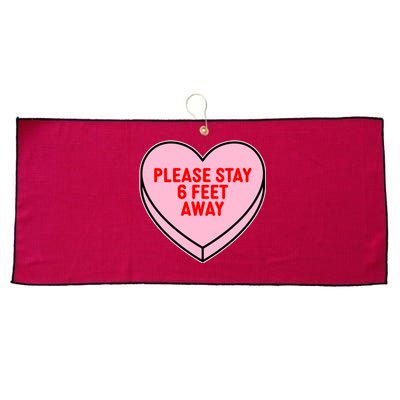 Please Stay 6 Feet Away Quarantine Anti-Valentine  Large Microfiber Waffle Golf Towel