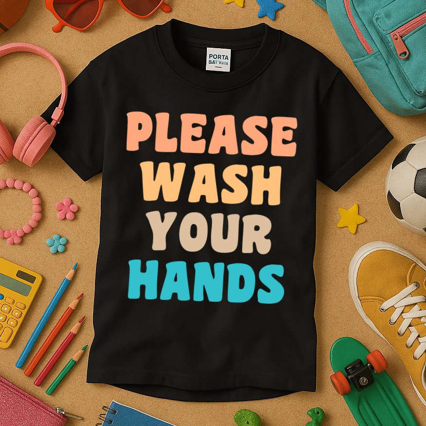 Please Wash Your Hands Kids T-Shirt
