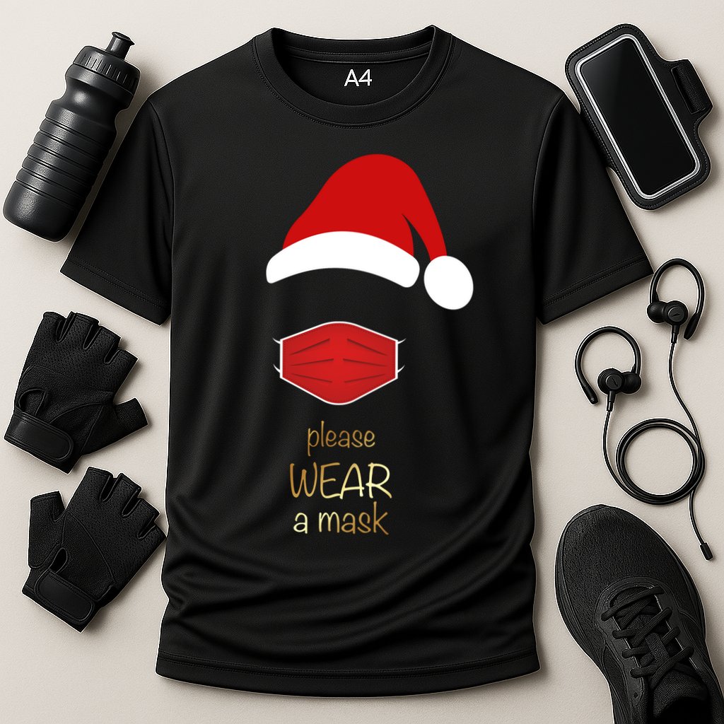 Please Wear A Mask Santa Reminder Cooling Performance Crew T-Shirt