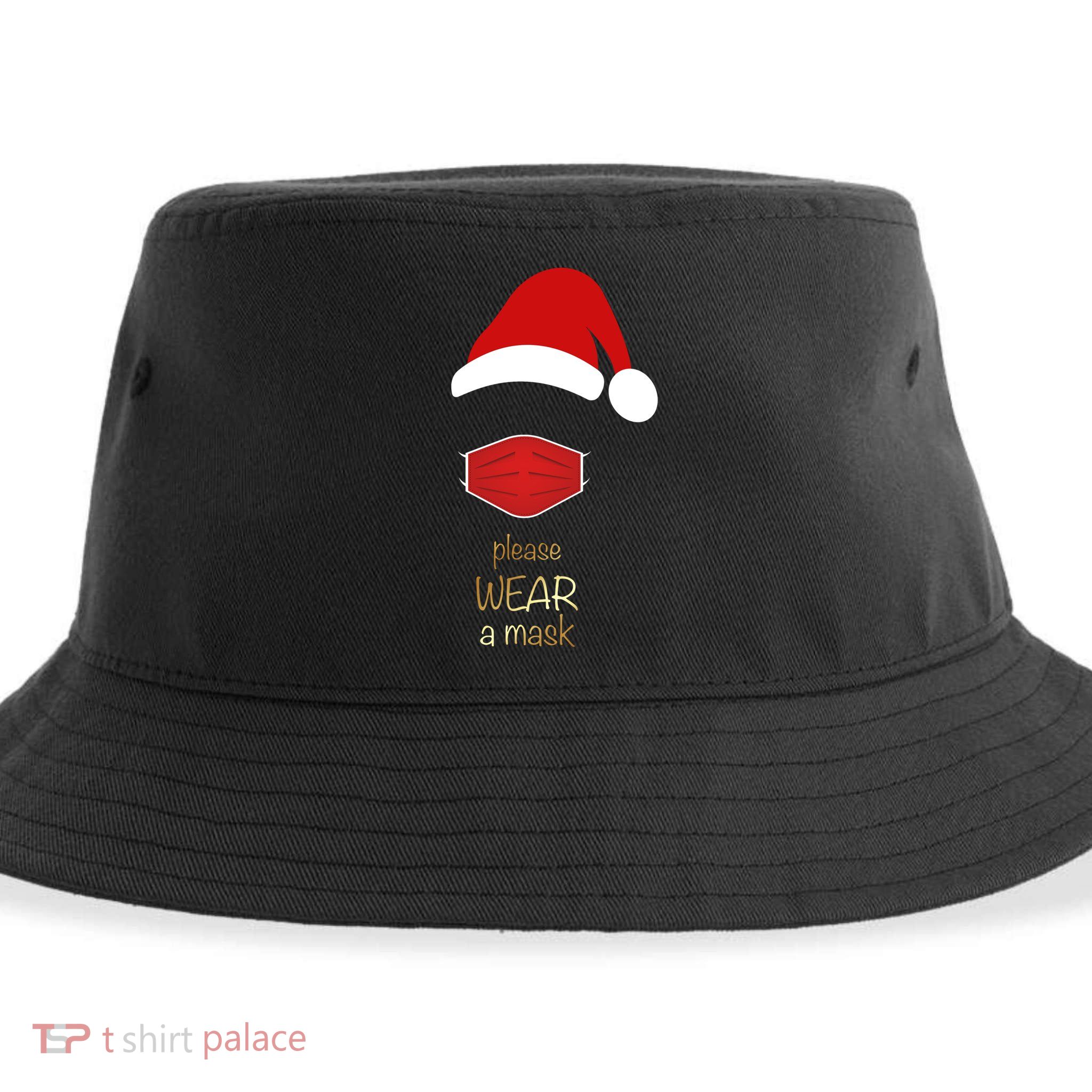 Please Wear A Mask Santa Reminder Sustainable Bucket Hat
