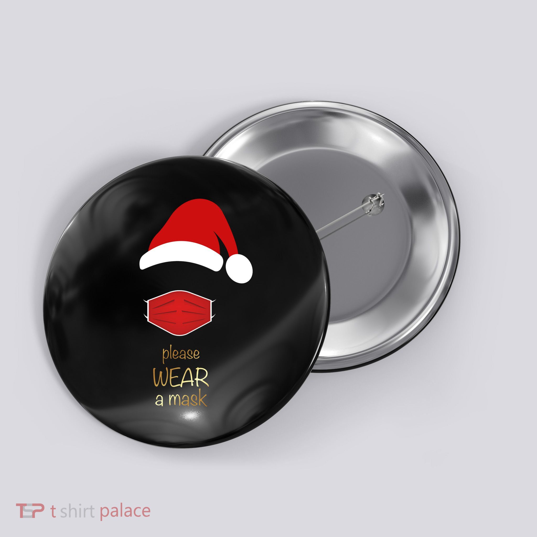 Please Wear A Mask Santa Reminder Button