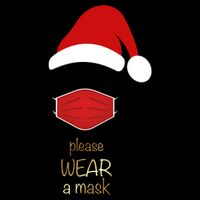 Please Wear A Mask Santa Reminder Drawstring Bag
