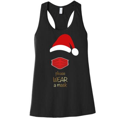 Please Wear A Mask Santa Reminder Women's Racerback Tank