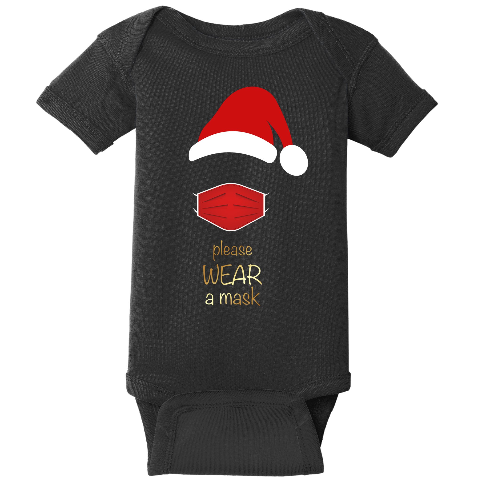 Please Wear A Mask Santa Reminder Baby Bodysuit
