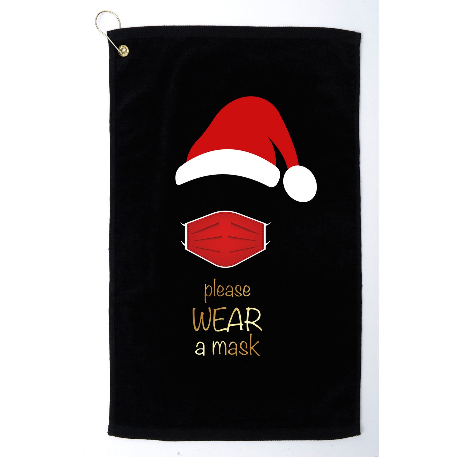 Please Wear A Mask Santa Reminder Golf Towel