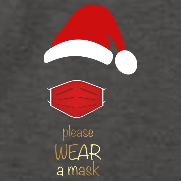 Please Wear A Mask Santa Reminder Vector Backpack