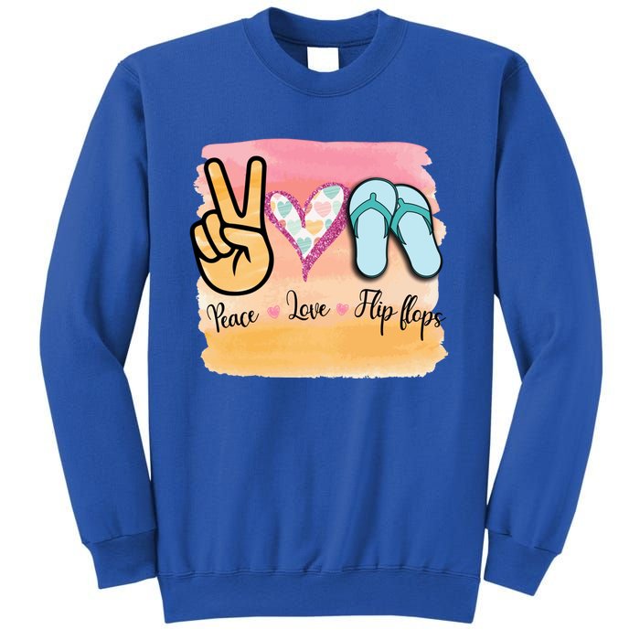 Peace Love Flip Flops Funny Hello Summer Vibes Beach Vacay Funny Gift Sweatshirt