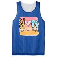 Peace Love Flip Flops Funny Hello Summer Vibes Beach Vacay Funny Gift Mesh Reversible Basketball Jersey Tank