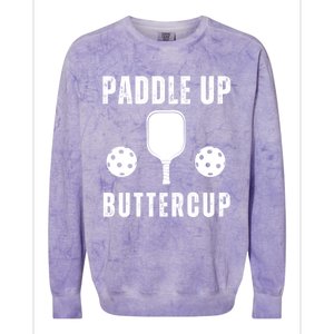 Pickleball Lover Funny Paddle Up Buttercup Gift Colorblast Crewneck Sweatshirt