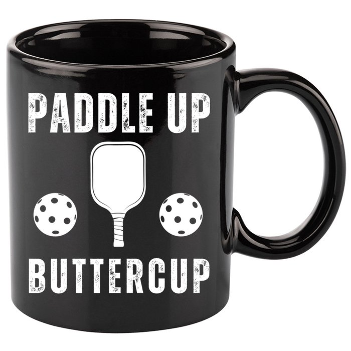 Pickleball Lover Funny Paddle Up Buttercup Gift 11oz C Handle Ceramic Mug