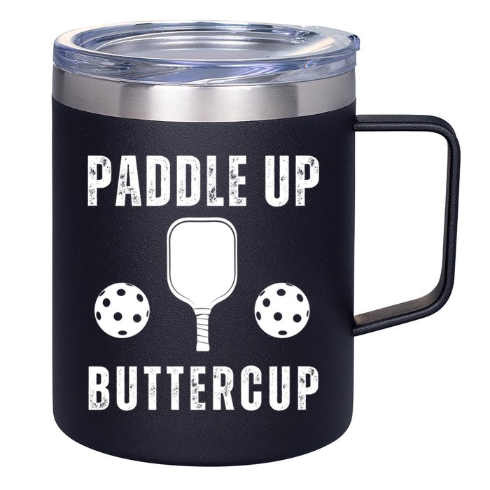 Pickleball Lover Funny Paddle Up Buttercup Gift 12oz Stainless Steel Coffee Mug