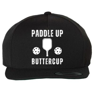 Pickleball Lover Funny Paddle Up Buttercup Gift Wool Snapback Cap