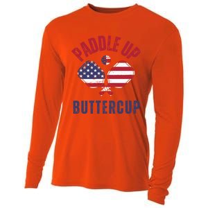 Pickleball Lover Funny Paddle Up Buttercup Gift Cooling Performance Long Sleeve Crew