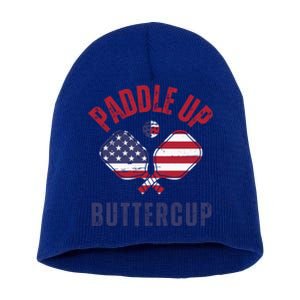 Pickleball Lover Funny Paddle Up Buttercup Gift Short Acrylic Beanie