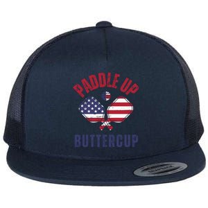 Pickleball Lover Funny Paddle Up Buttercup Gift Flat Bill Trucker Hat