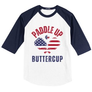 Pickleball Lover Funny Paddle Up Buttercup Gift Baseball Sleeve Shirt