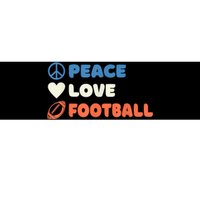 Peace Love Football Footballer Bumper Sticker